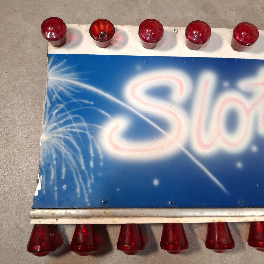 Vintage Fairground “Slots of Fun” Illuminated Lightbox Panel | Arcade Sign | 145cm | Used