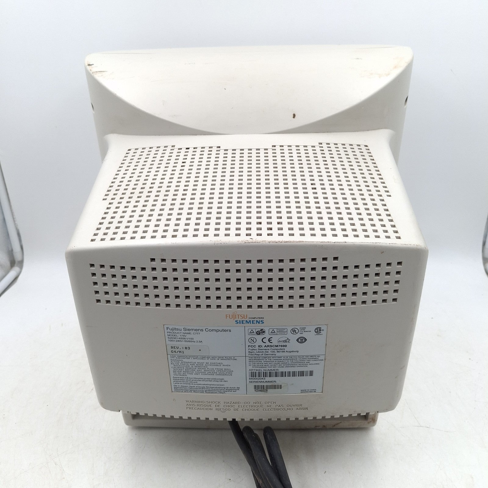Fujitsu Siemens 16" CRT Computer Monitor | Non-Working | Spares or Repairs | Used Vintage