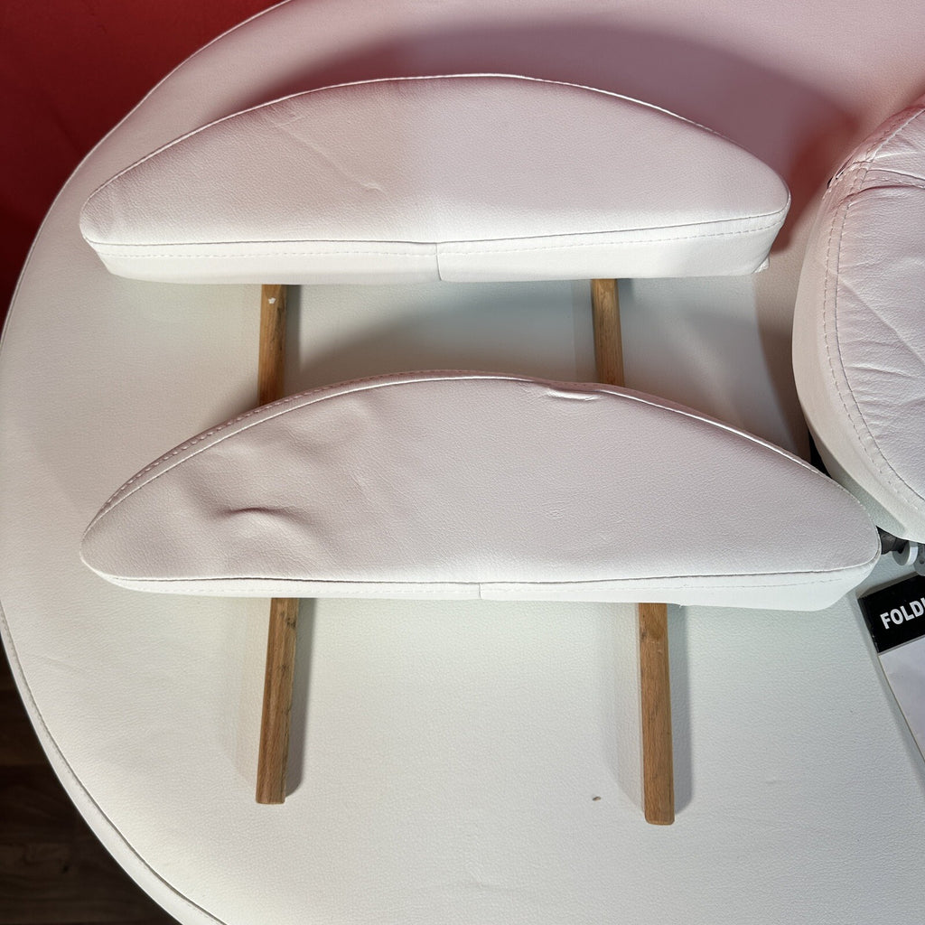 Tahiti Portable Massage Table | White Faux Leather | Height Adjustable | Used | Beauty Therapy
