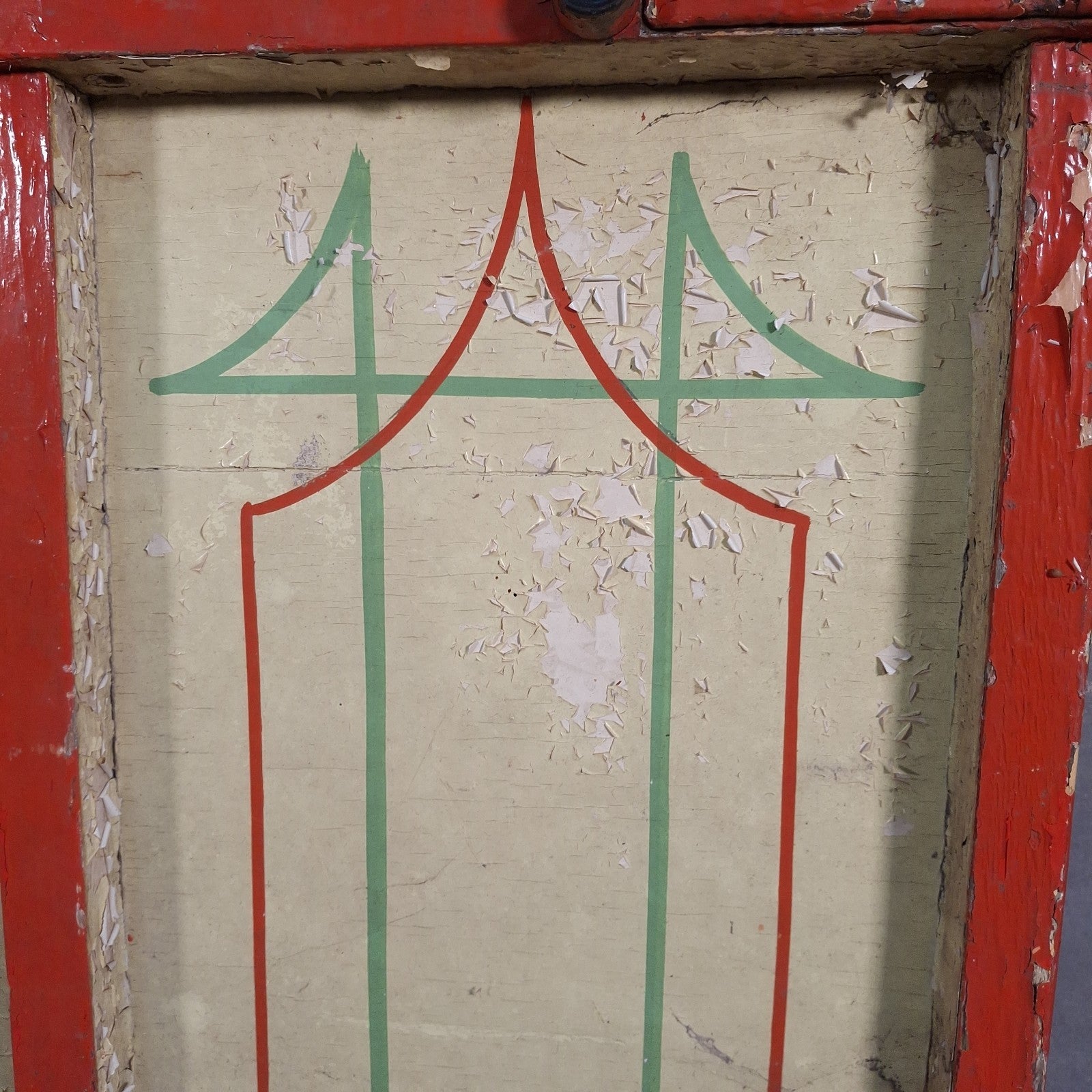 Antique Victorian Fairground Ride Panel | Hand-Painted Curved Timber | c.1890-1915 | Used