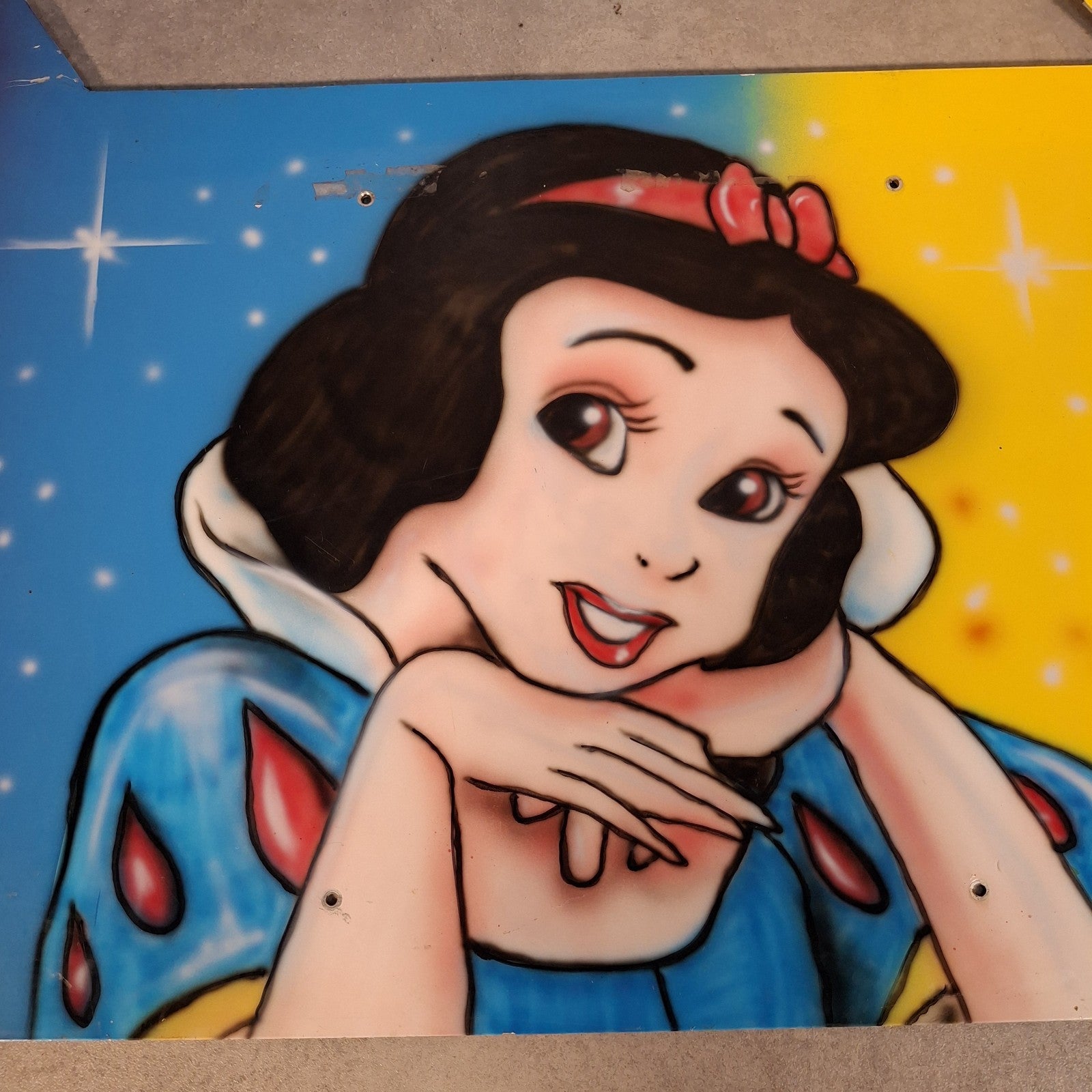 Vintage Fairground Princess Ride Sign Panels | Airbrushed Character Art | Pair | Used | 122cm