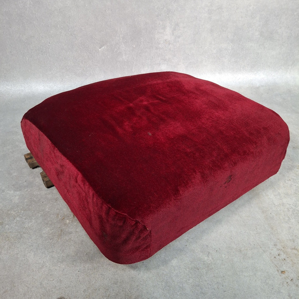 Vintage Art Deco Cinema Theatre Seats | Row of 3 Fold-Up Chairs | Red Fabric | Used