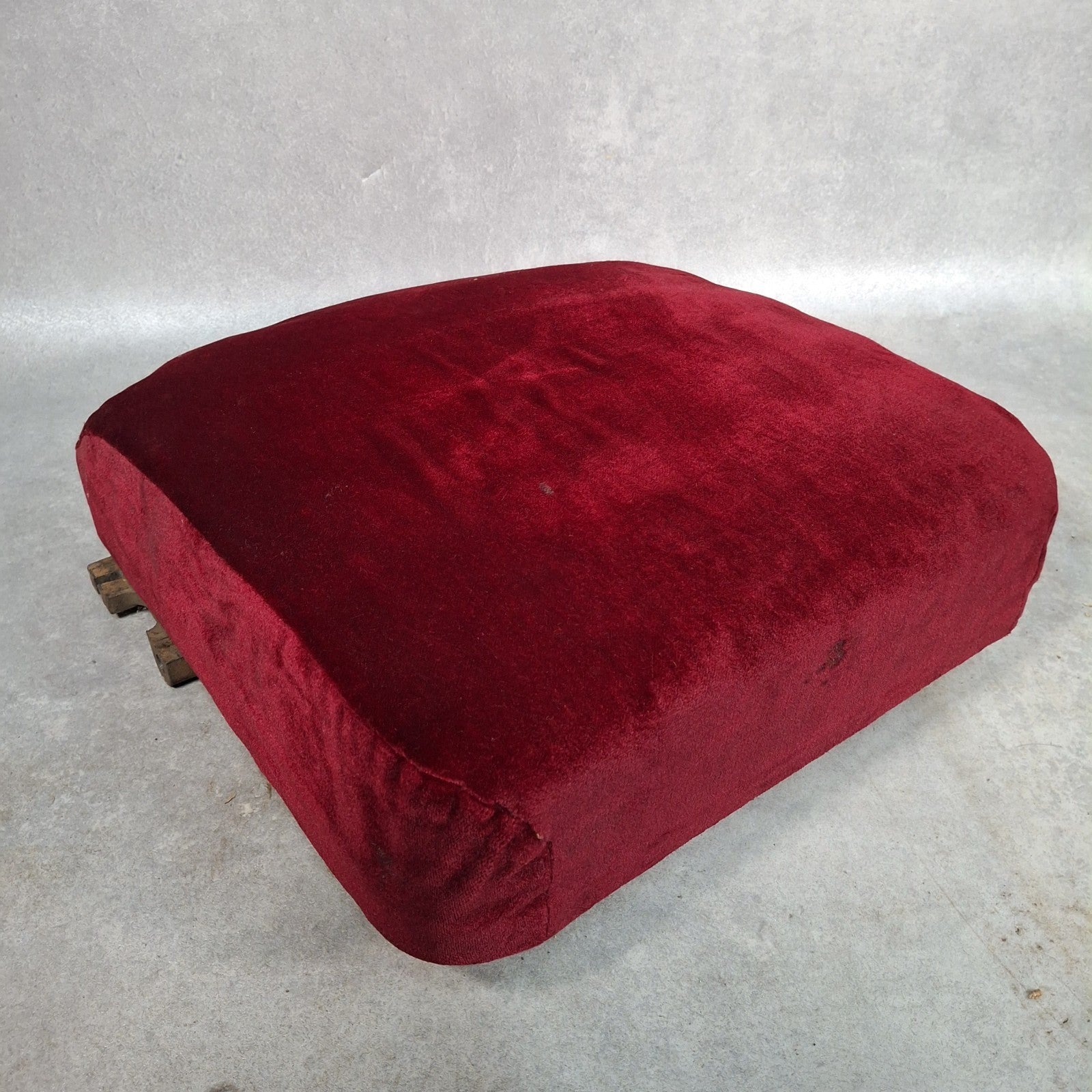 Vintage Art Deco Cinema Theatre Seats | Row of 3 Fold-Up Chairs | Red Fabric | Used