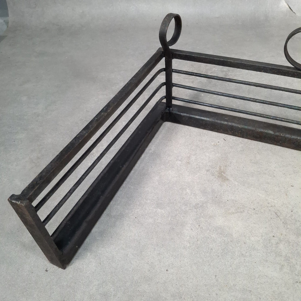 Vintage Black Metal Fireplace Fender | Hearth Kerb Guard | Wrought Iron Style | Used