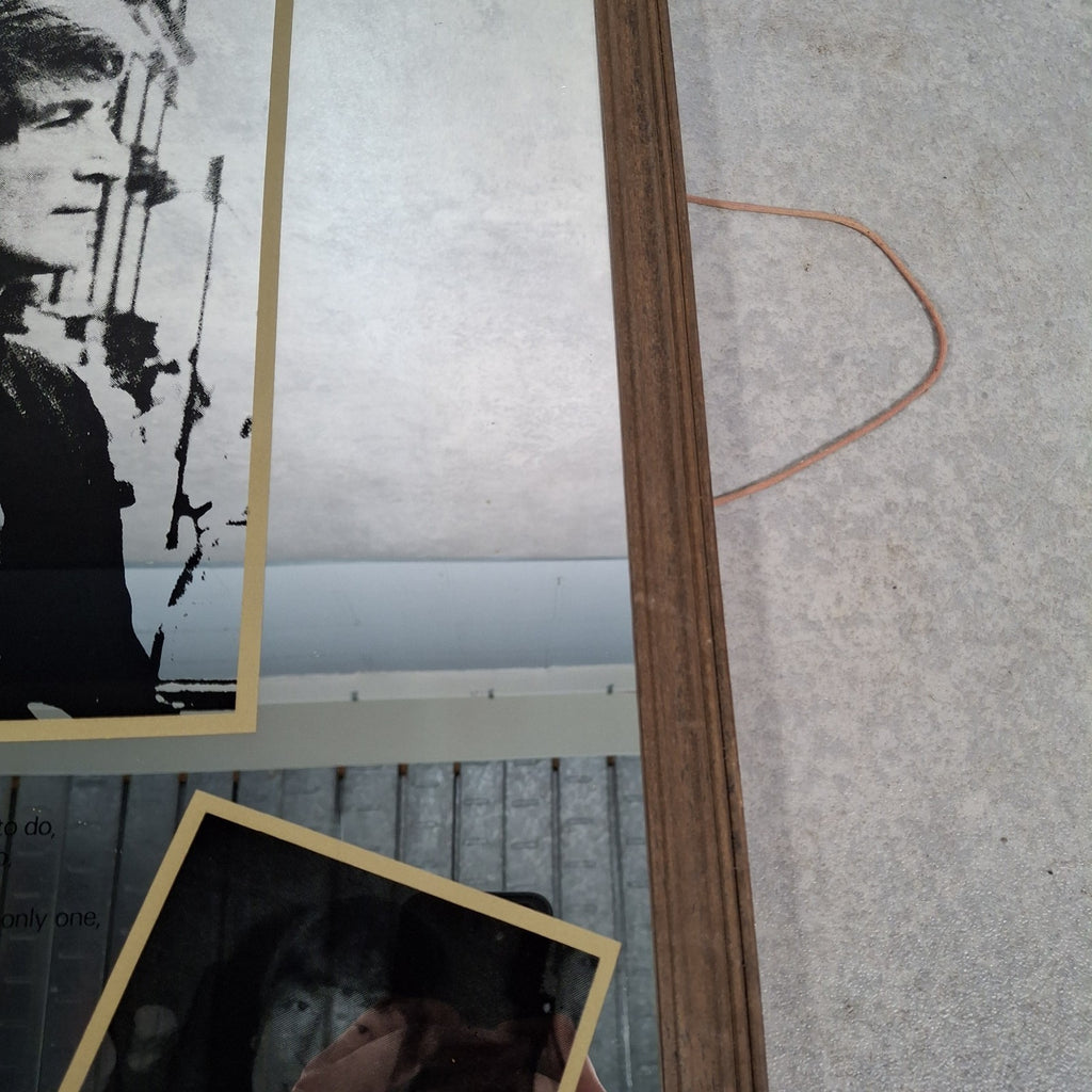 Vintage 1980s John Lennon 1940-1980 Large Framed Picture Mirror Imagine Lyrics