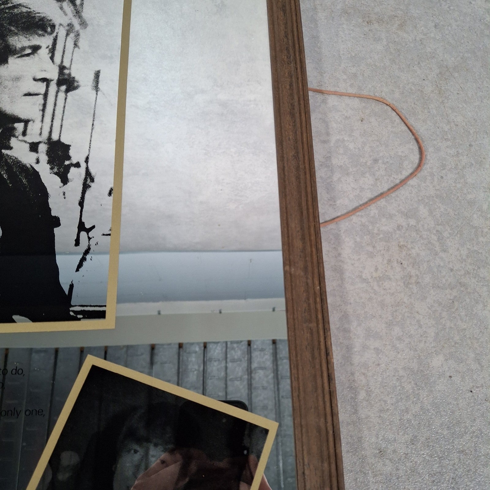 Vintage 1980s John Lennon 1940-1980 Large Framed Picture Mirror Imagine Lyrics