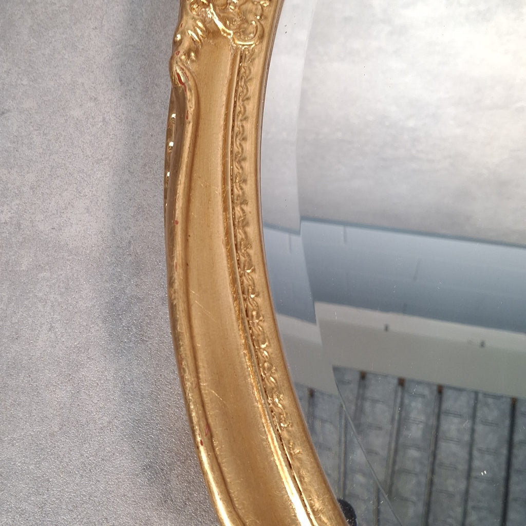Rococo Style Wall Mirror Gold Colour Frame Vintage Oval 66cm x 56cm