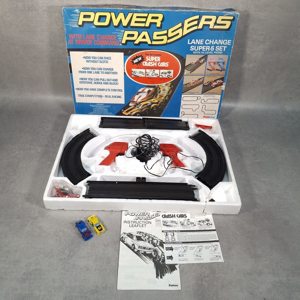 Vintage Palitoy Power Passers Lane Change Super-5 Set Slotless Racing Boxed