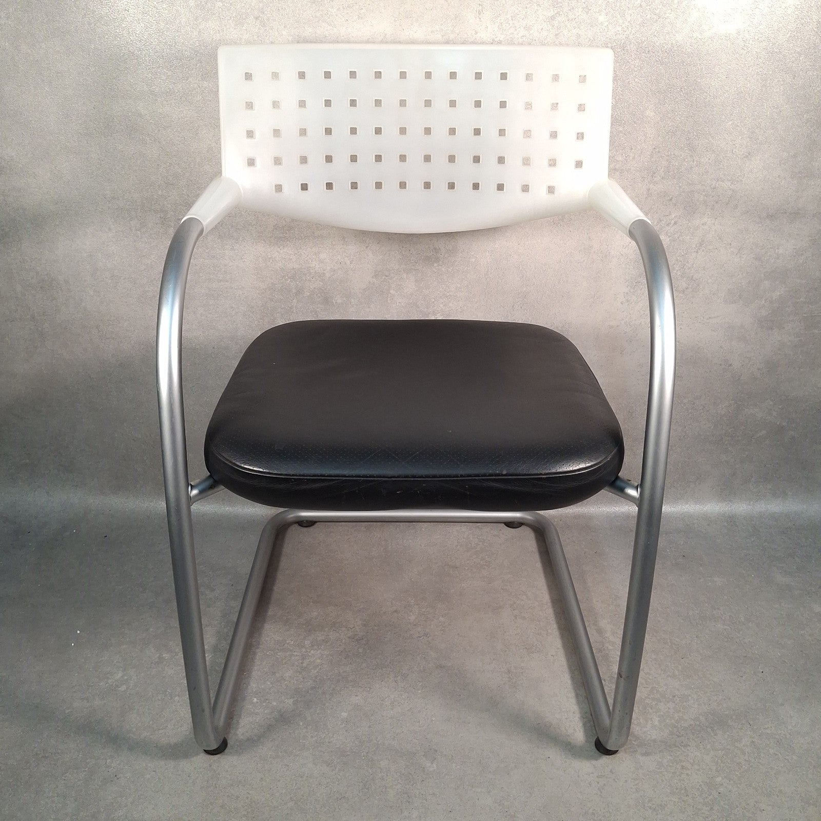 Vitra Visavis Visasoft Chair by Antonio Citterio Black Leather Modernist Design