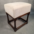 Parker Knoll Vintage Upholstered Footstool Ottoman Turned Legs Stool