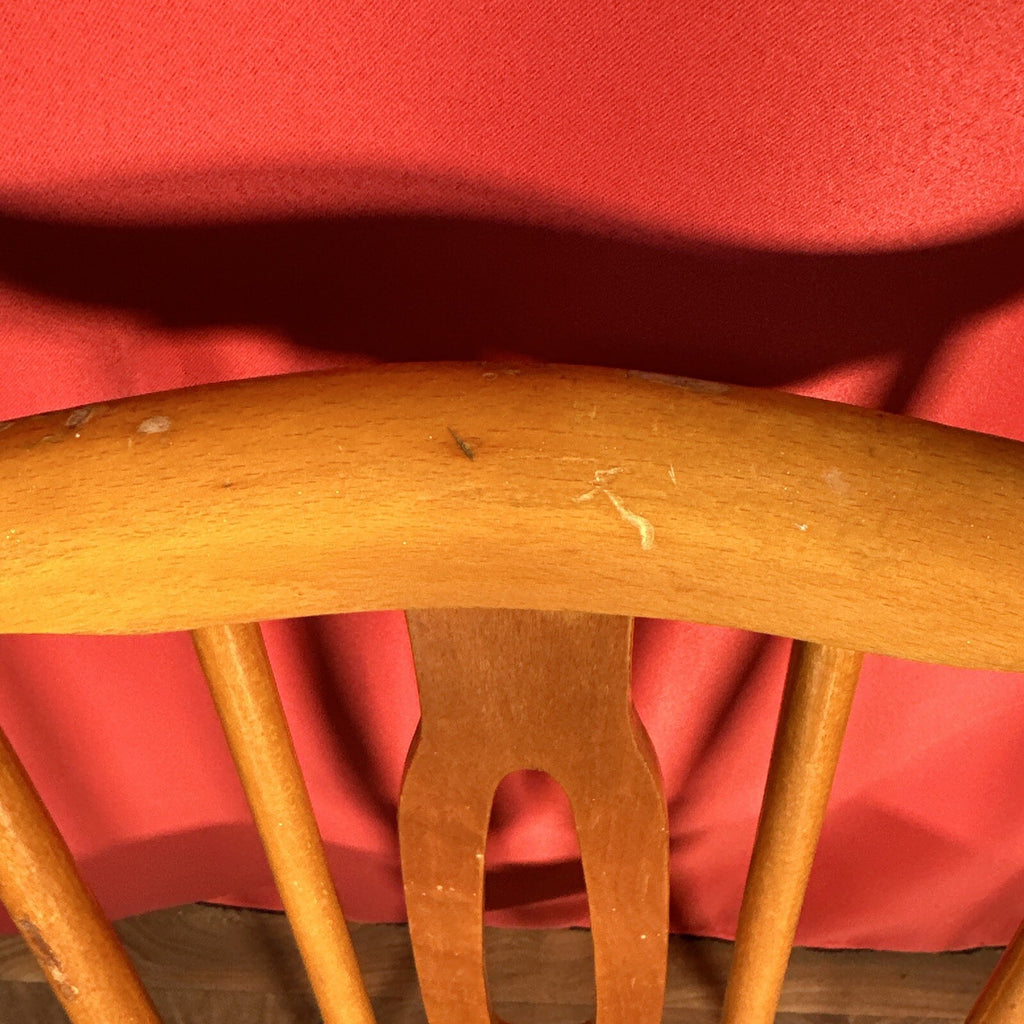 Dining Chair Mid Century Blue Vinyl Seat Cushion Made In Romania PROP
