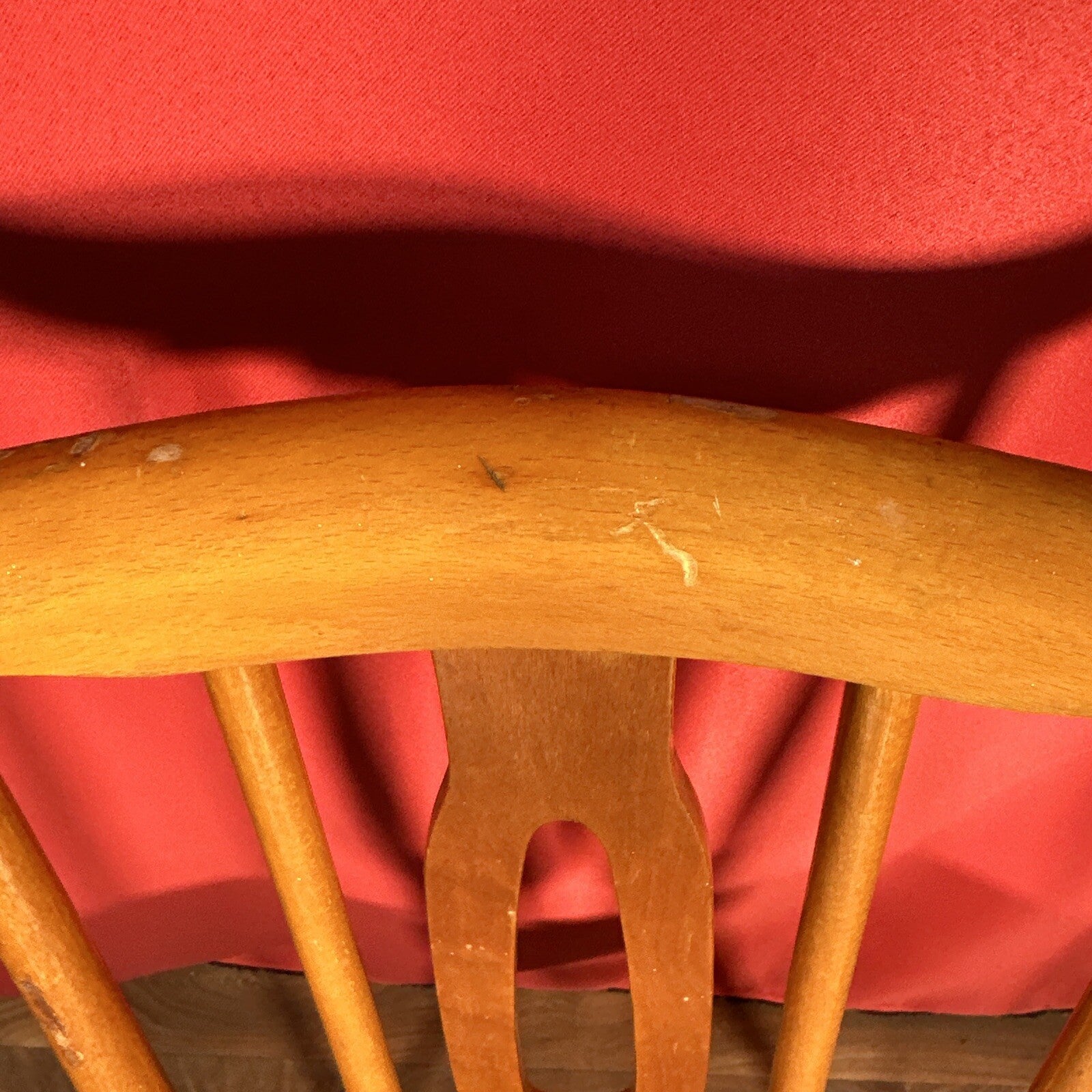 Dining Chair Mid Century Blue Vinyl Seat Cushion Made In Romania PROP