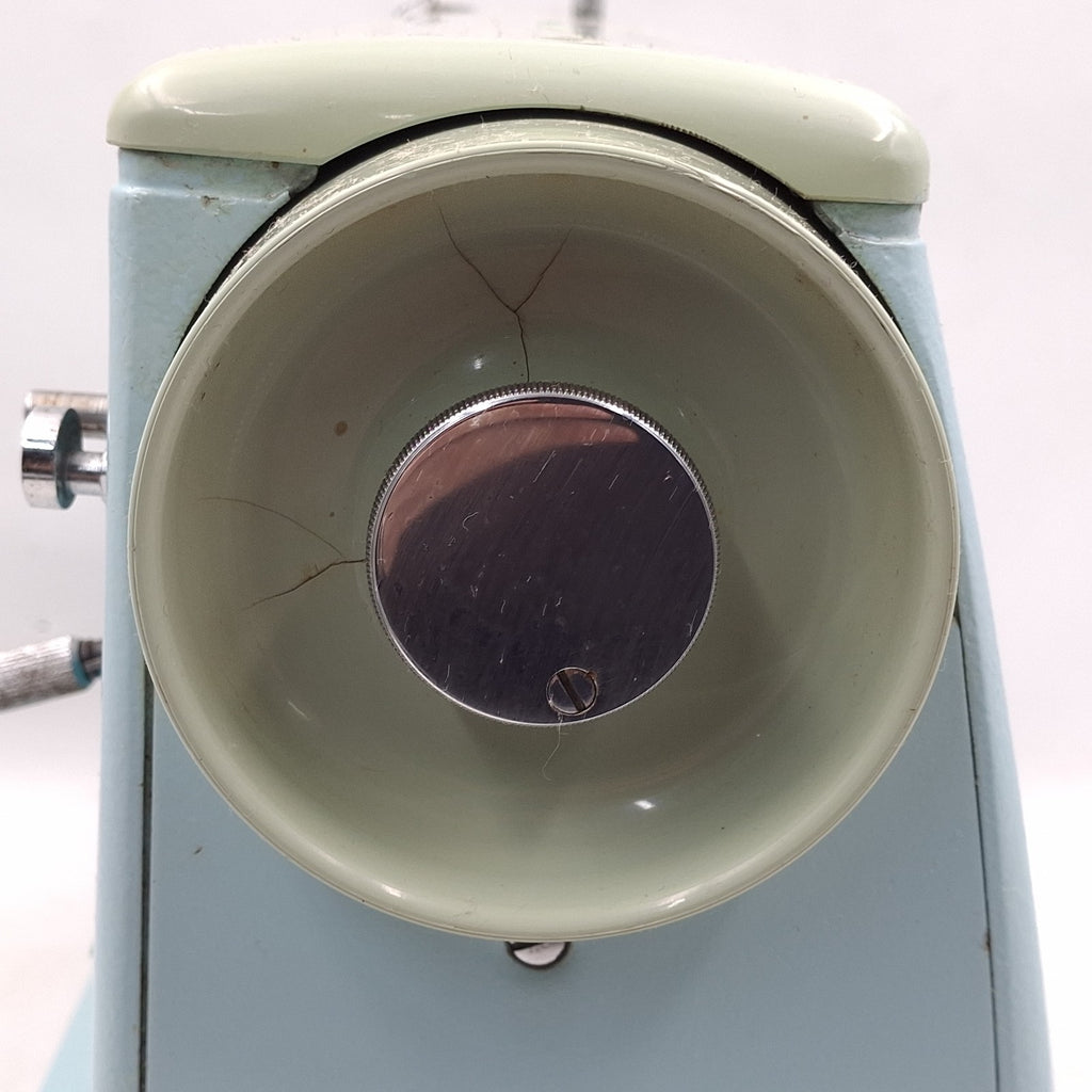 Vintage 60s Singer 347 Electric Heavy Duty Sewing Machine Duck Egg Blue W/pedal