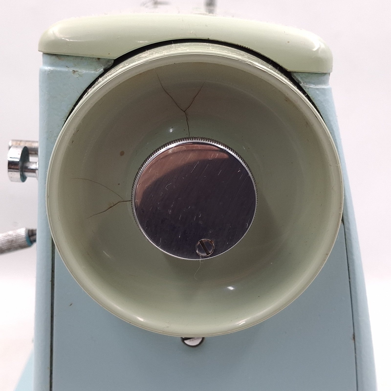 Vintage 60s Singer 347 Electric Heavy Duty Sewing Machine Duck Egg Blue W/pedal