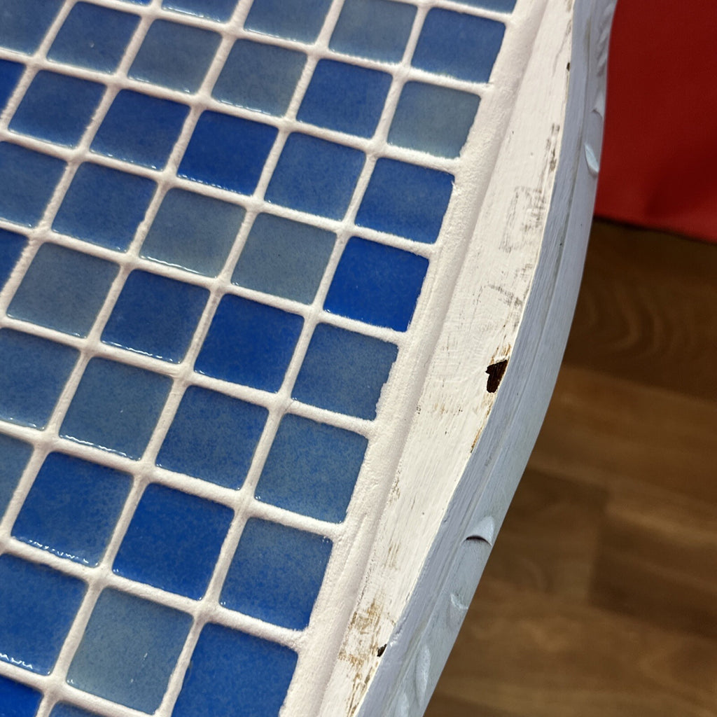Tiled Top Mosaic Side Table Baby Blue Home Made Custom Table