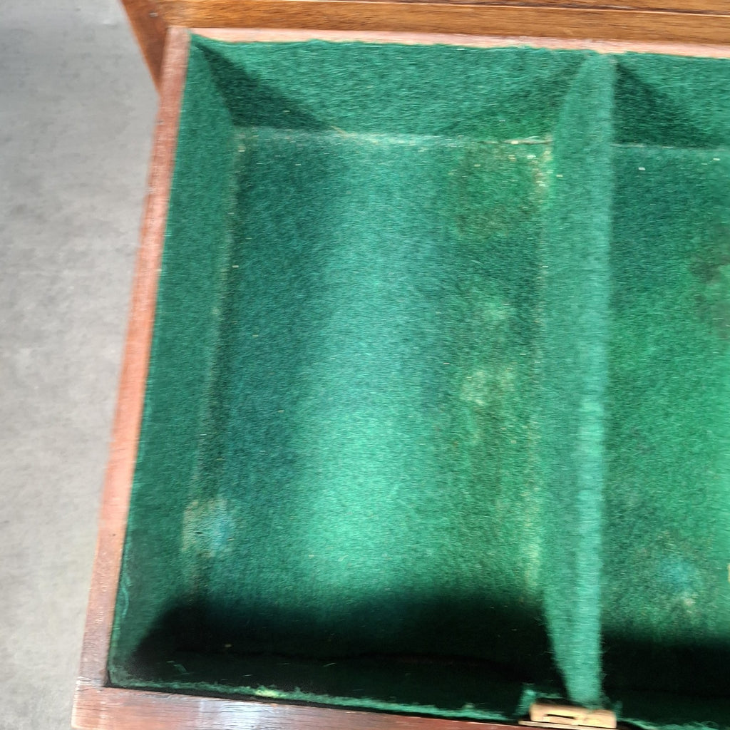 Antique Mahogany Side Cabinet Green Felt Drawer Early 20thC Smoker’s / Music VTG