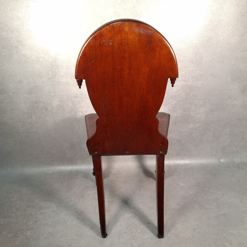 Victorian Mahogany Shield Back Chair | Brass Monogram | Antique | Previously Repaired | Used