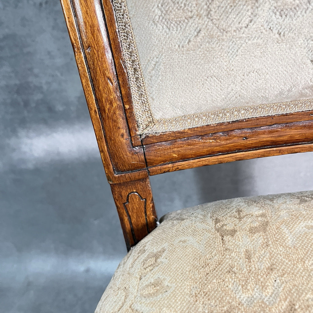 Victorian Scroll Back Mahogany Dining Chair | c.1880 | Brass Castors | Antique | Used