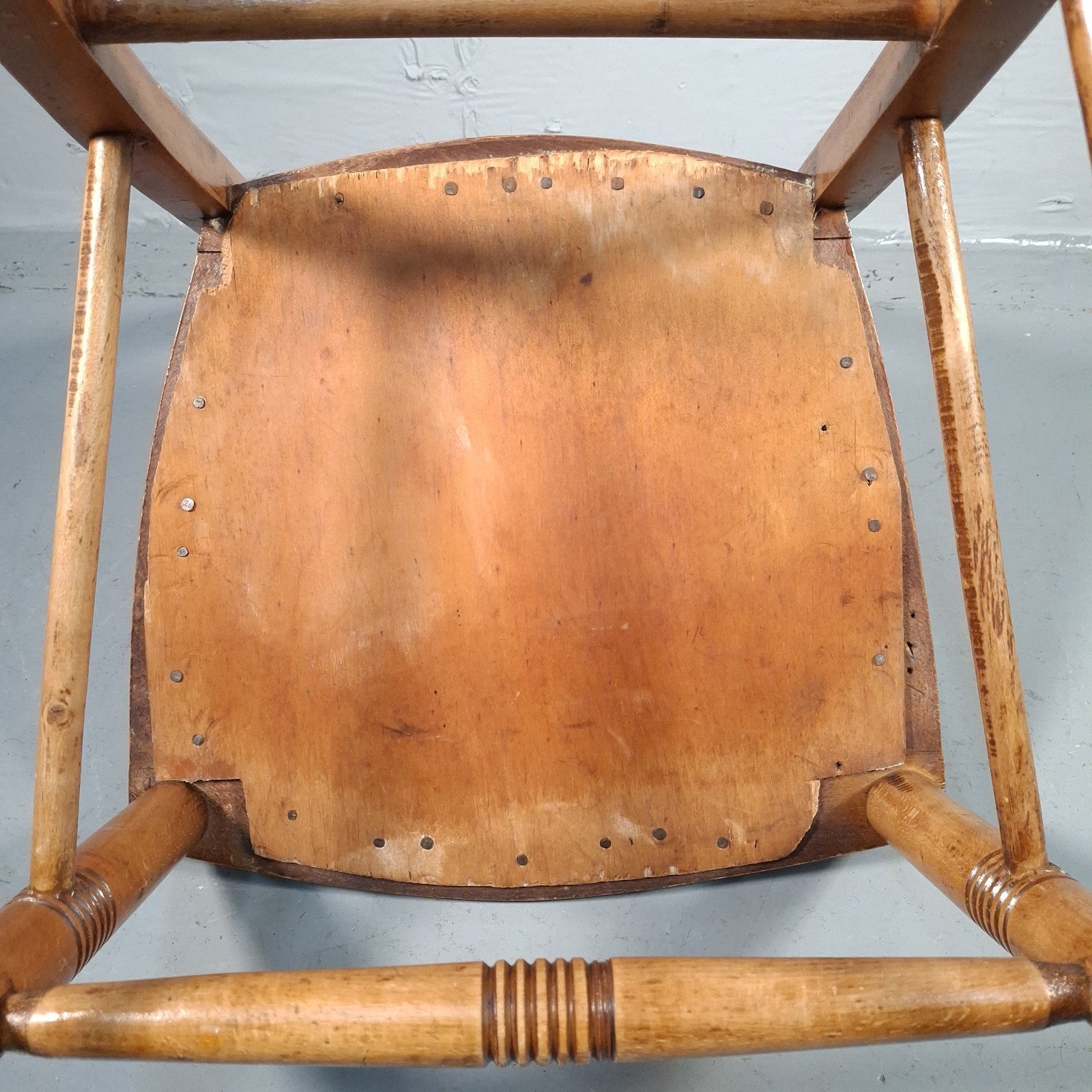 English Country Chair Turned Legs Occacional Bedroom Chait Seat Vintage
