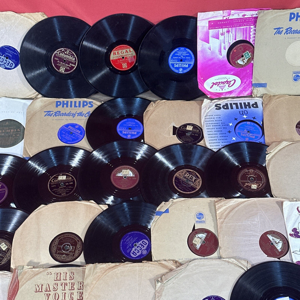 78 RPM Shellac Gramophone Records | Job Lot of 86 | 10" | Mixed Genre | Used Unchecked