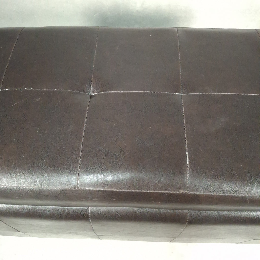 Brown Faux Leather Storage Ottoman Bench Seat Footstool Blanket Box Pouffe