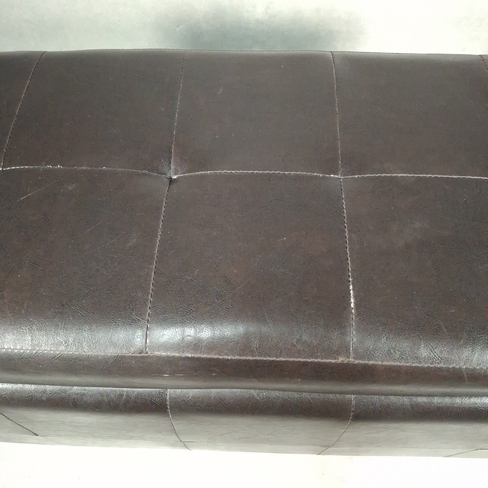 Brown Faux Leather Storage Ottoman Bench Seat Footstool Blanket Box Pouffe