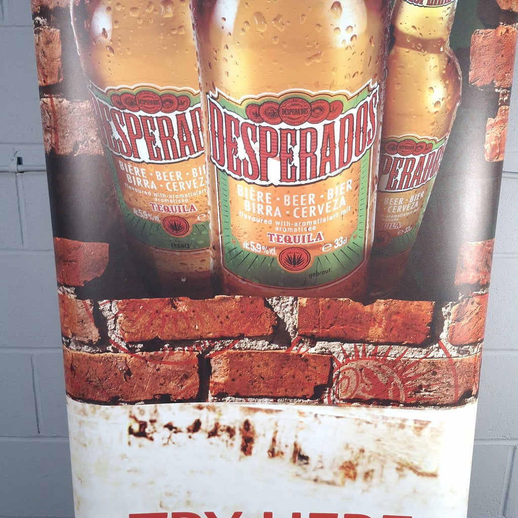 Desperados Pull Up Advertisement Banner Sidewinder Retractable Display Man Cave