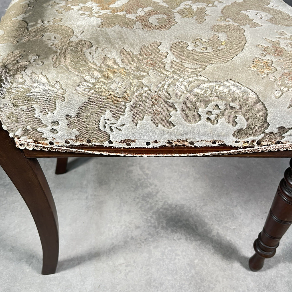Bedroom Chair Edwardian Inlaid Mahogany Satinwood Fan Motif Detail c1900 Antique