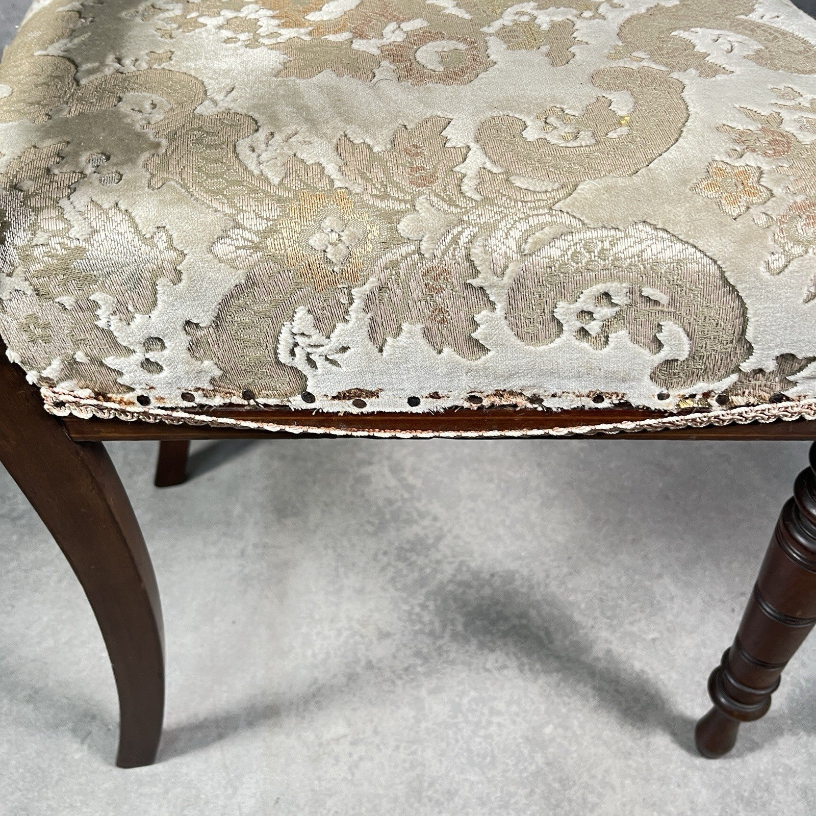 Bedroom Chair Edwardian Inlaid Mahogany Satinwood Fan Motif Detail c1900 Antique