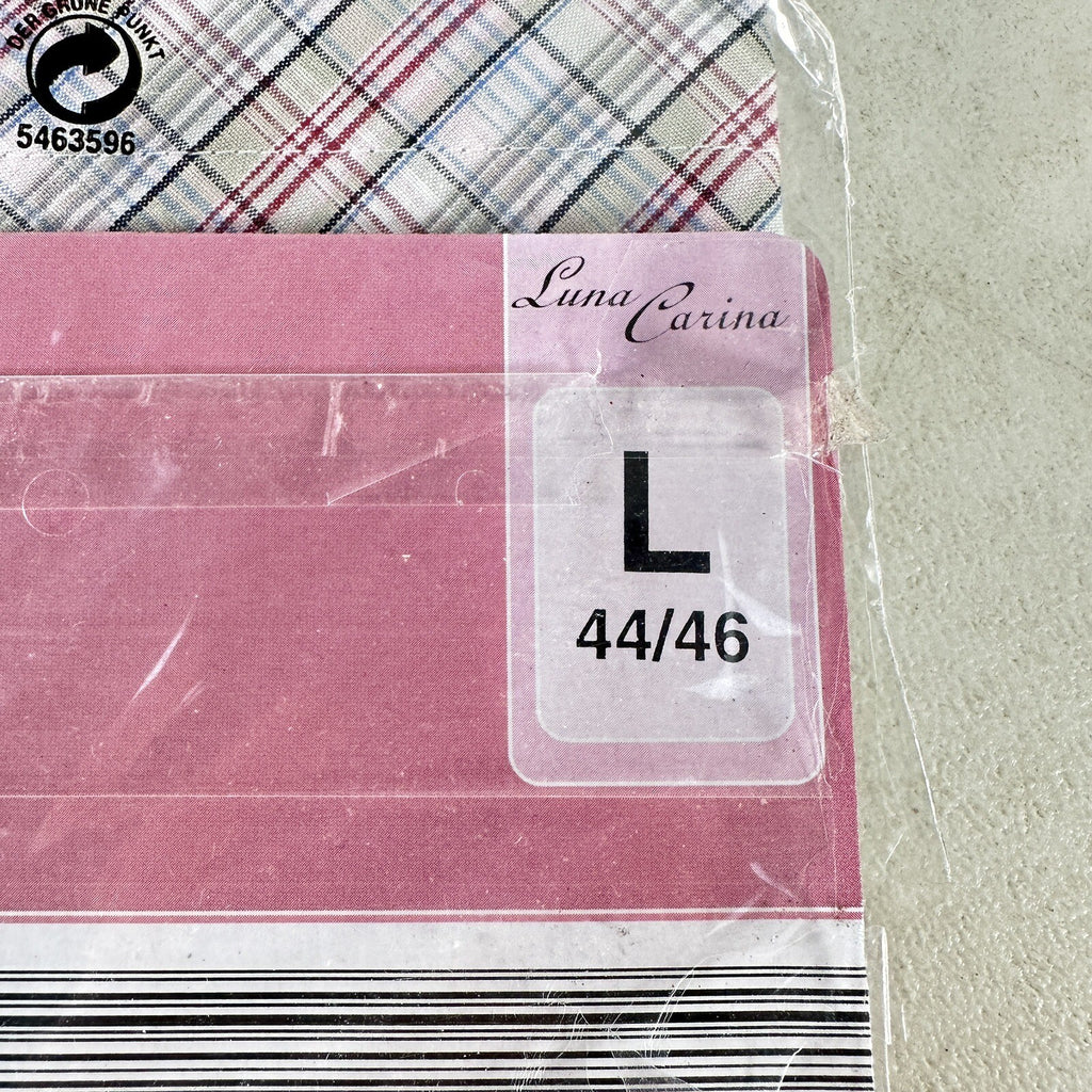 Luna Carina Ladies Bigshirt Nightshirt - 100% Cotton - Check - Size L (44/46) - New Old Stock Unopened