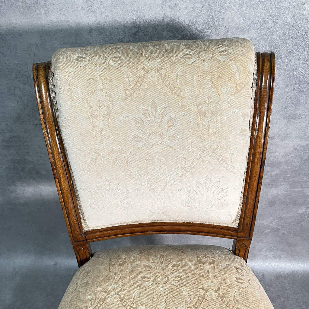 Victorian Scroll Back Mahogany Dining Chair | c.1880 | Brass Castors | Antique | Used
