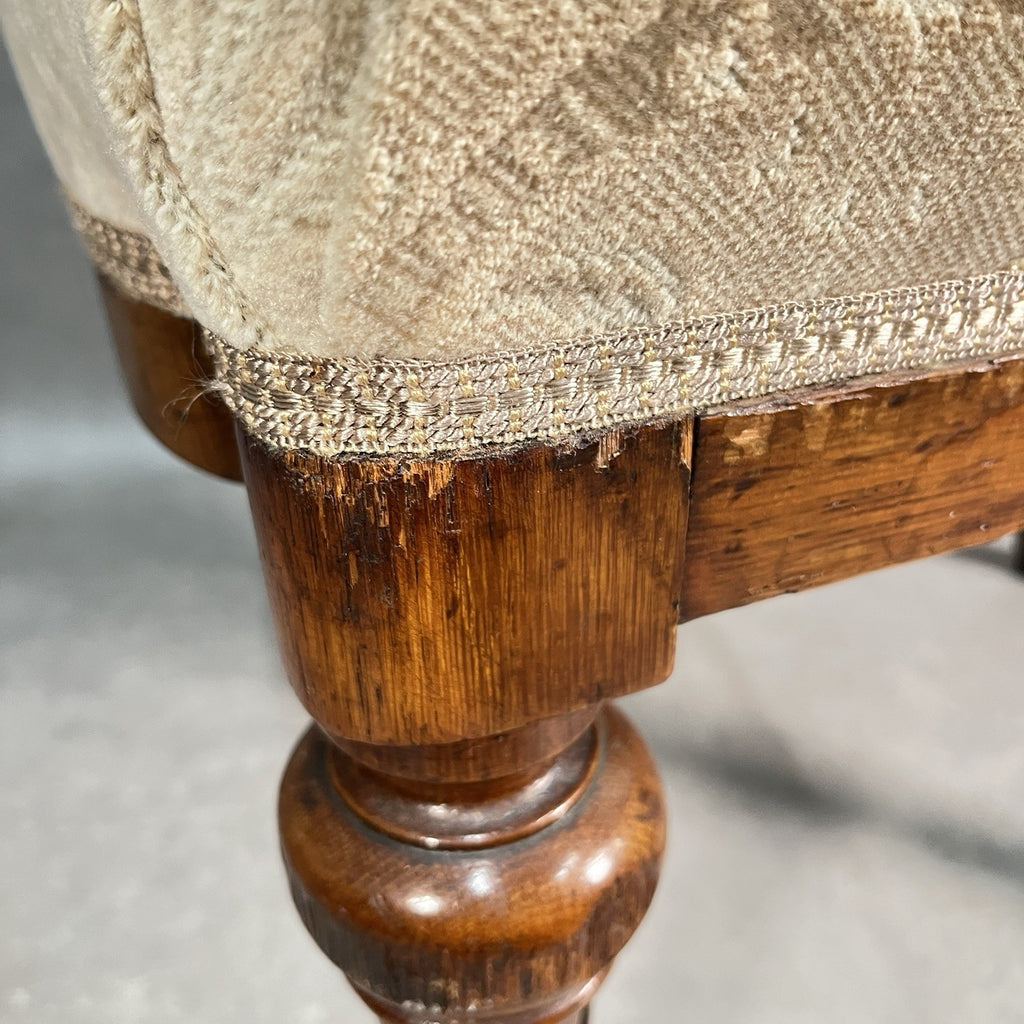 Victorian Scroll Back Mahogany Dining Chair | c.1880 | Brass Castors | Antique | Used