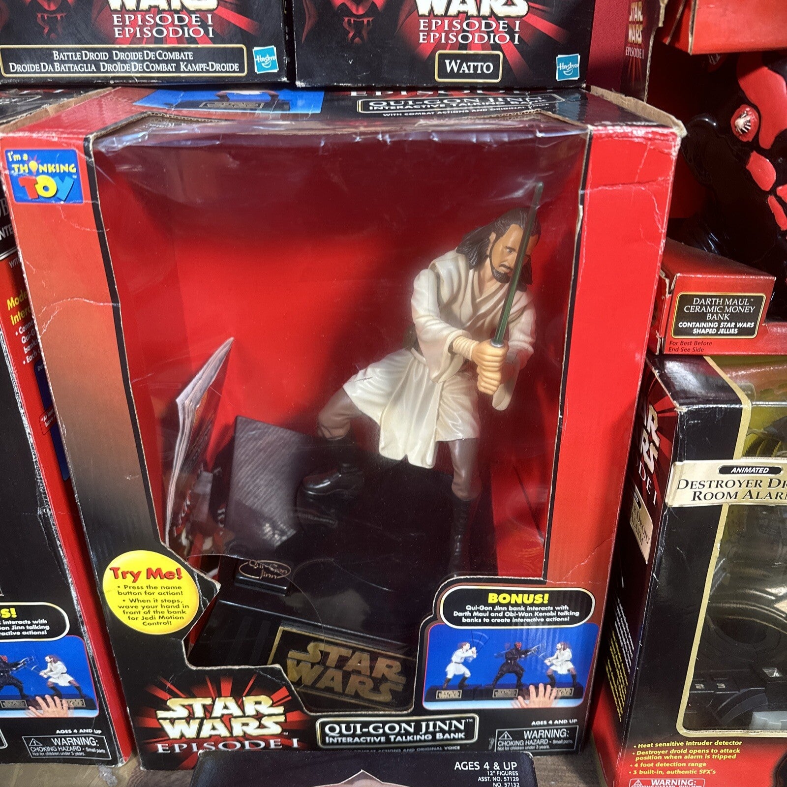 Star Wars Episode 1 Boxed Toys Job Lot | Hasbro 1999 | Talking Banks, Figures & More | Used