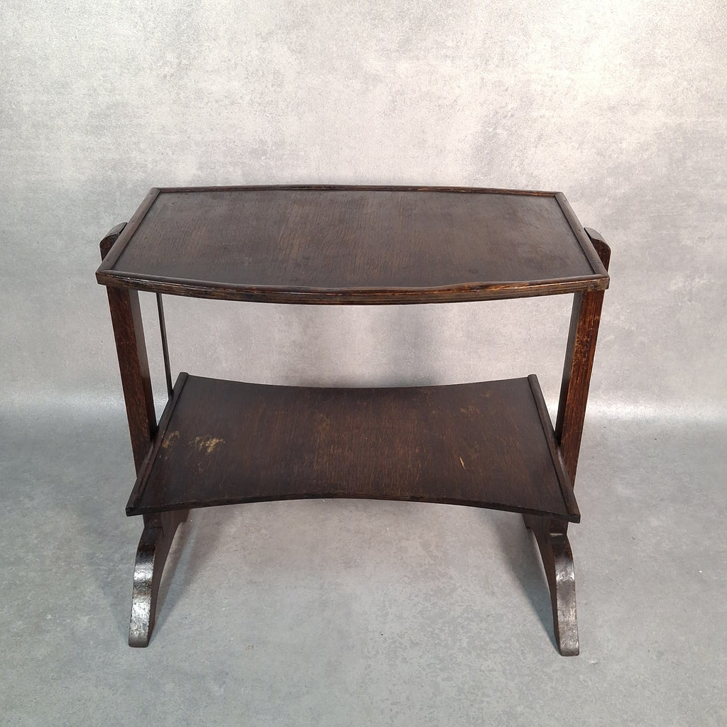 Vintage Art Deco Folding Two‑Tier Side Table / Fire Screen Plant Stand Prop