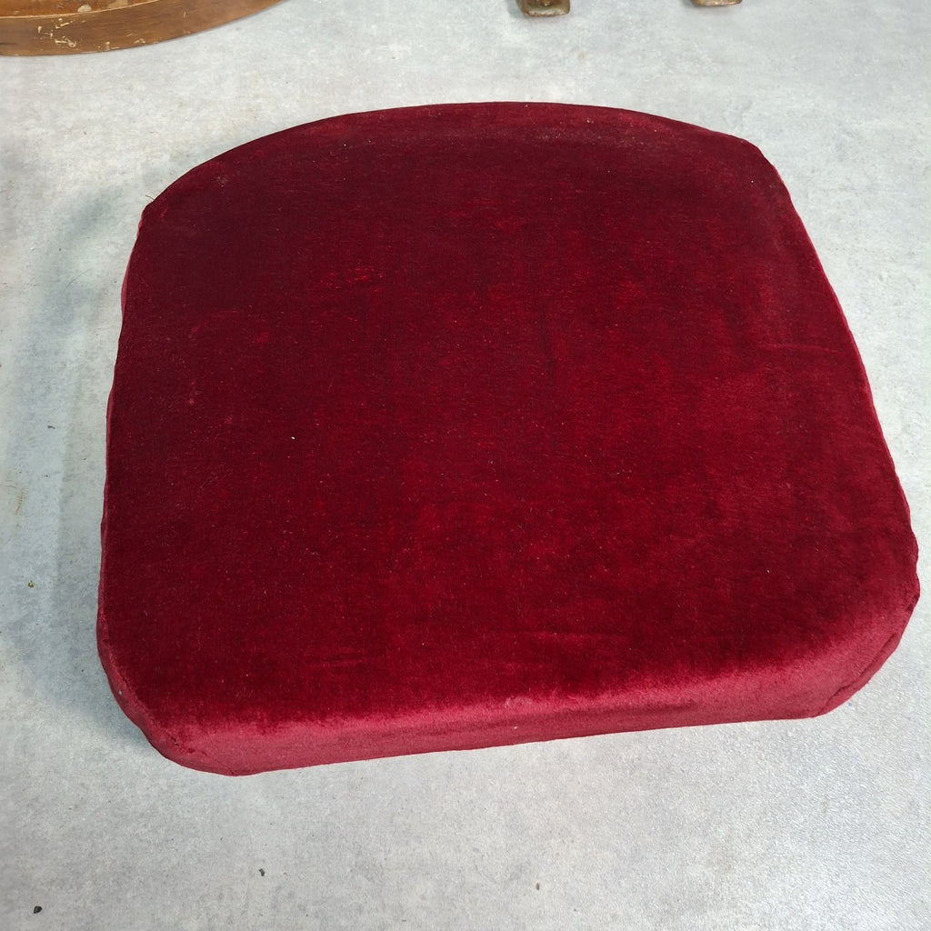 Vintage Art Deco Cinema Theatre Seats | Row of 2 Fold-Up Chairs | Red Fabric | Missing Armrest | Used