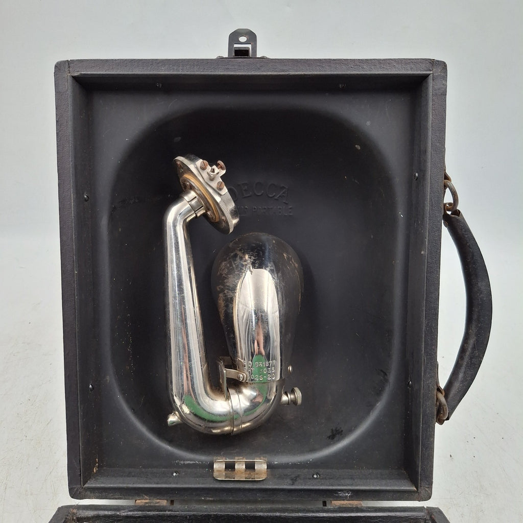 Decca Junior Portable Gramophone | 1920s | Leather Case | Hand Crank | 78 RPM | Used