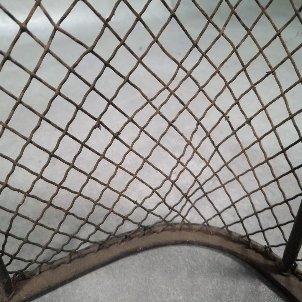 Antique 19th Century Nursery Spark Guard Brass Rim & Wire Mesh Fireplace Screen