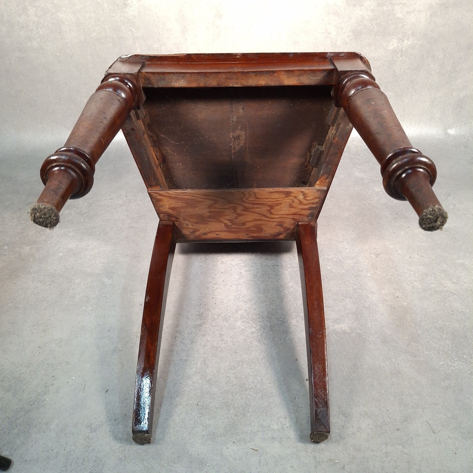 Victorian Mahogany Shield Back Chair | Brass Monogram | Antique | Previously Repaired | Used