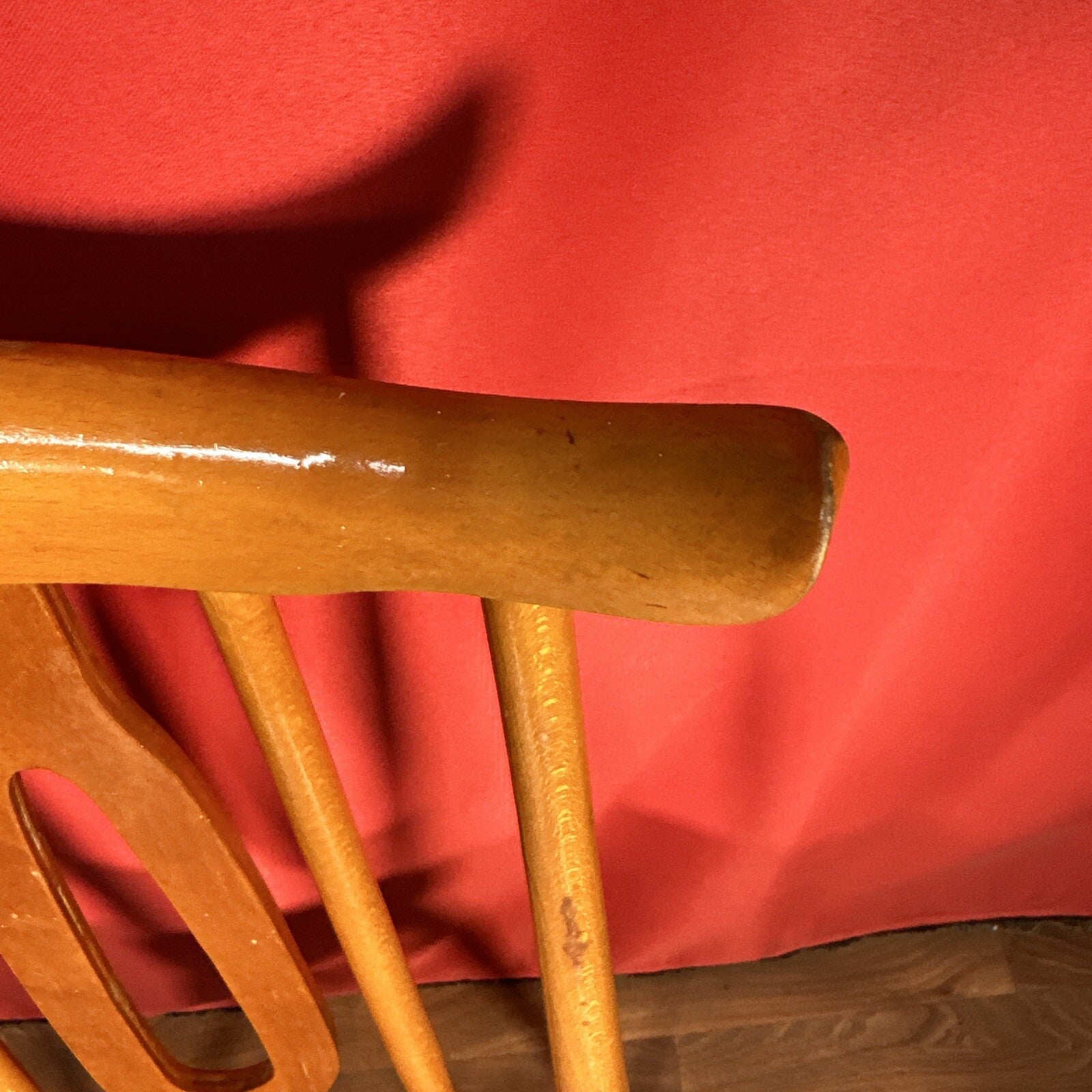 Dining Chair Mid Century Blue Vinyl Seat Cushion Made In Romania PROP