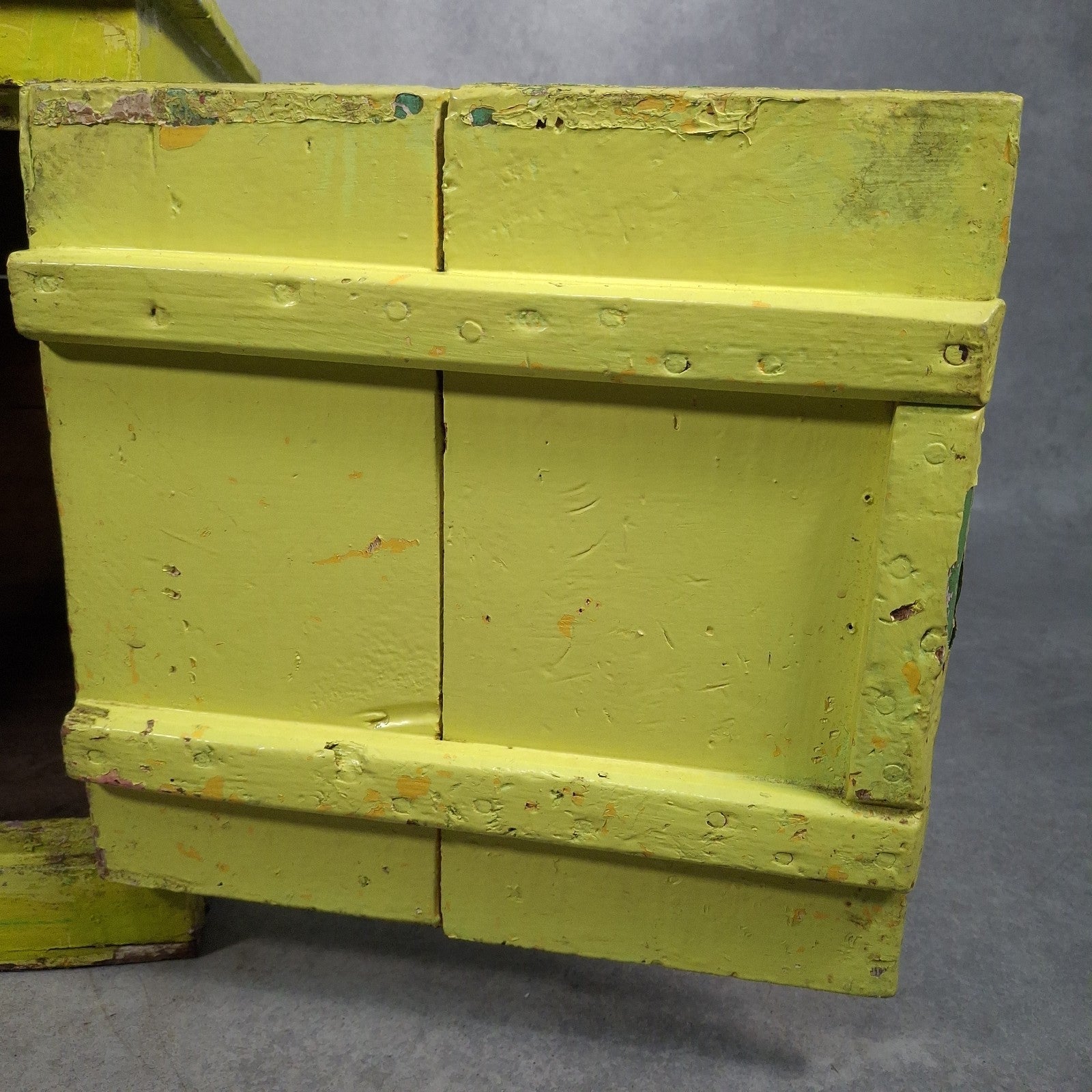 Vintage English Meat Safe, Food Safe, Food Cabinet Painted Green