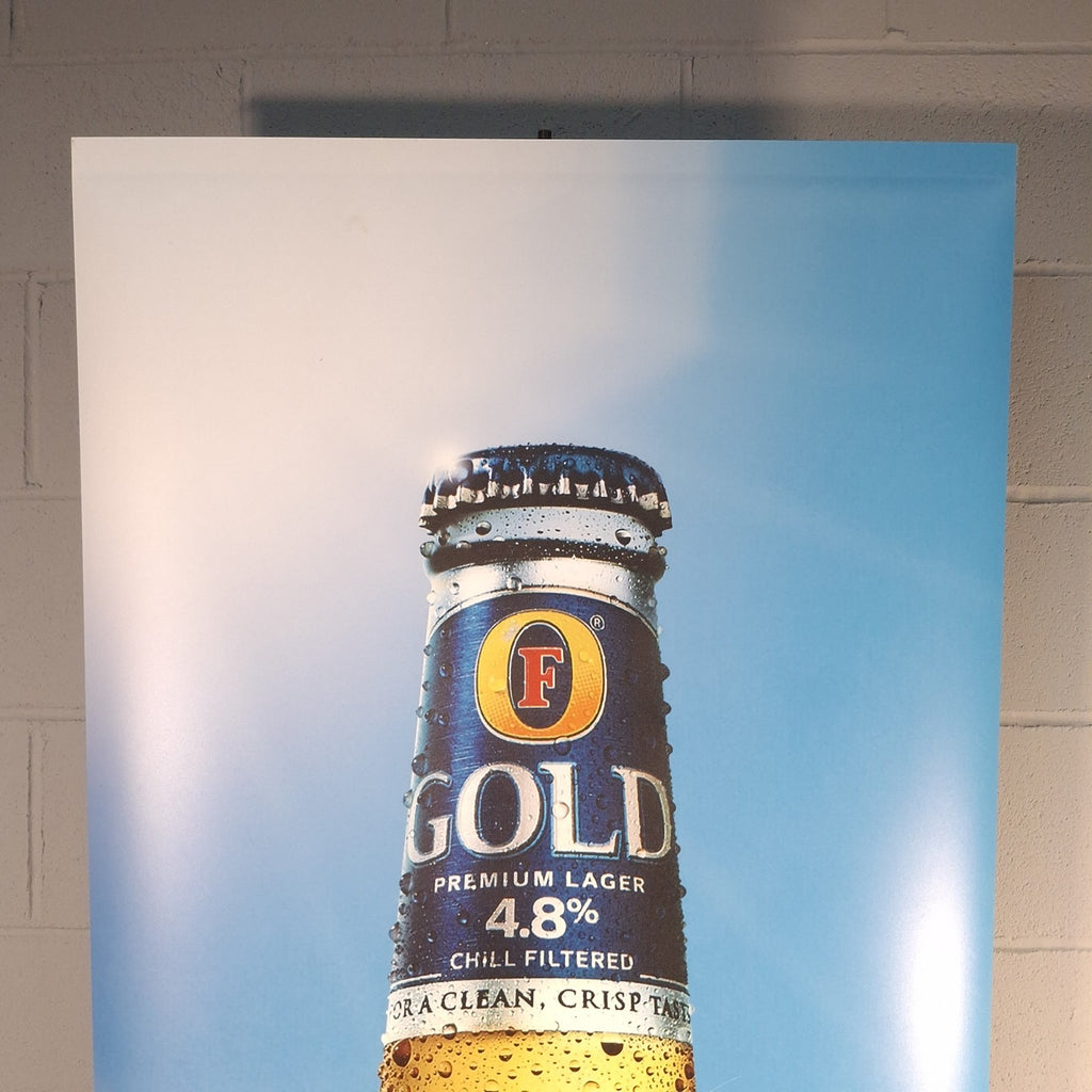 Fosters Gold Pull Up Advertisement Banner Sidewinder Retractable Display Mancave