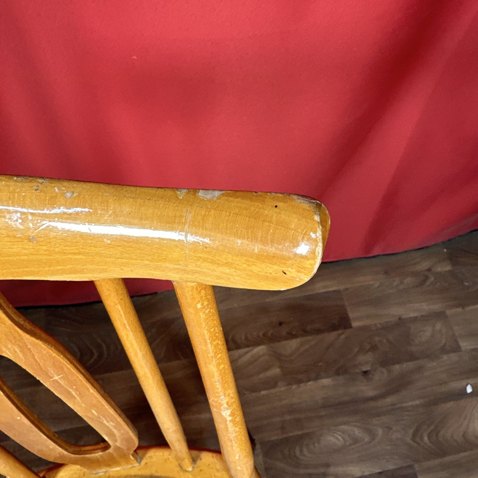 Dining Chair Mid Century Blue Vinyl Seat Cushion Made In Romania PROP