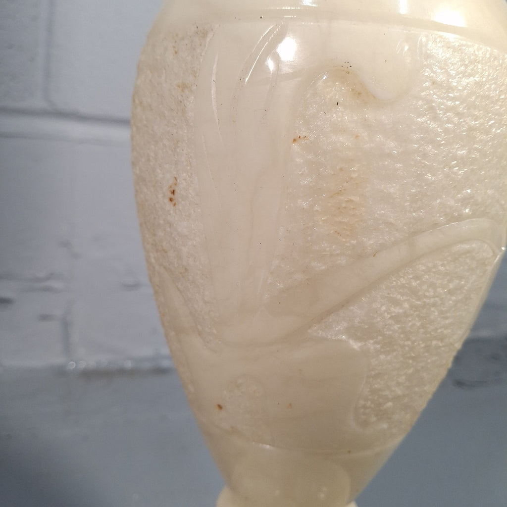 Vintage Alabaster Table Lamp with Matching Alabaster Shade | Mid-Century | Tested & Working | Used