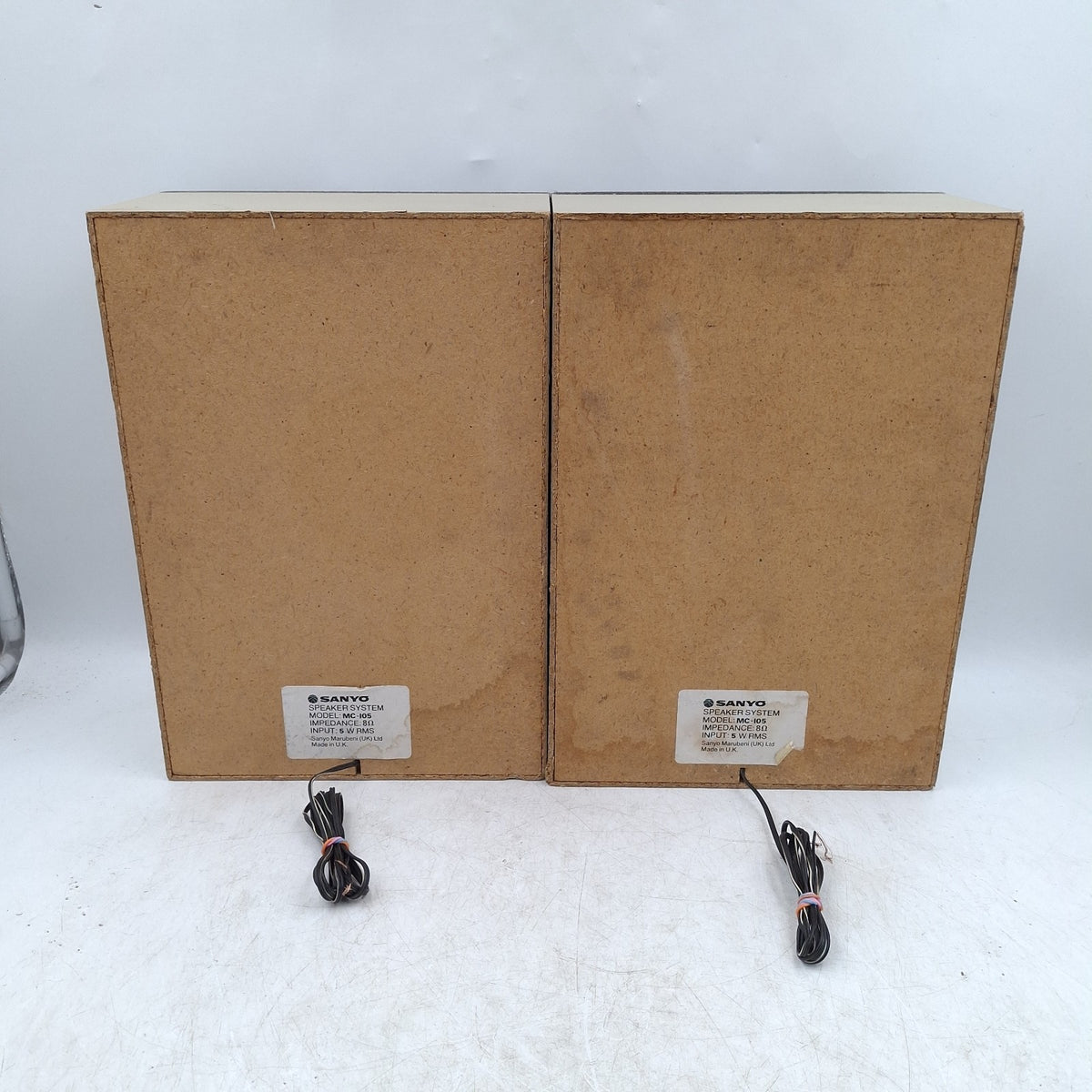 Sanyo MC-105 Passive Bookshelf Speakers - Pair - 8Ω 5W RMS - Made in UK - Vintage - Used