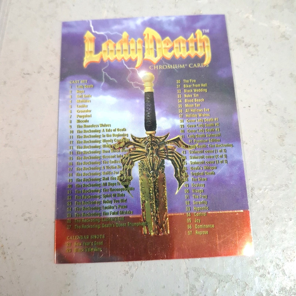 Lady Death 1994 Chromium Trading Card Set #1-100 - Chaos Comics - Complete Set - Pre-Owned