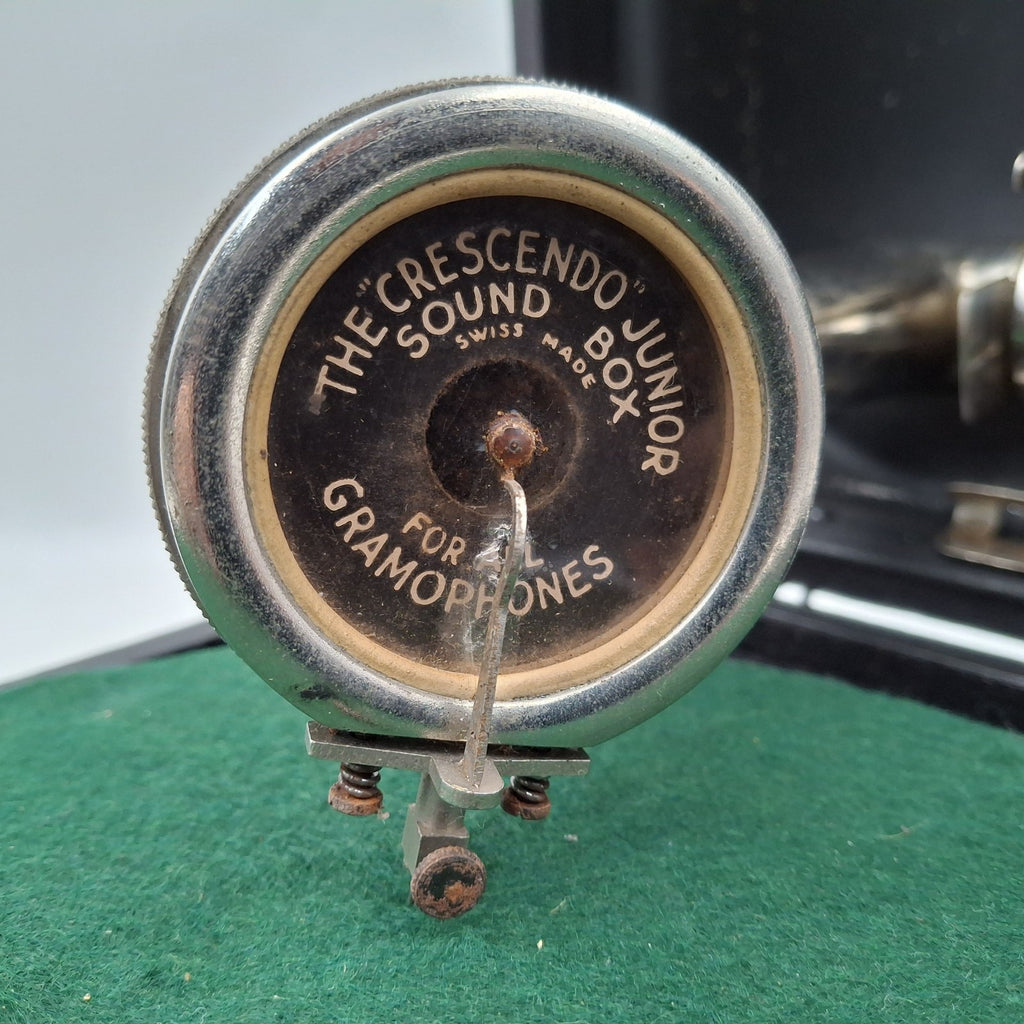 Decca Junior Portable Gramophone | 1920s | Leather Case | Hand Crank | 78 RPM | Used
