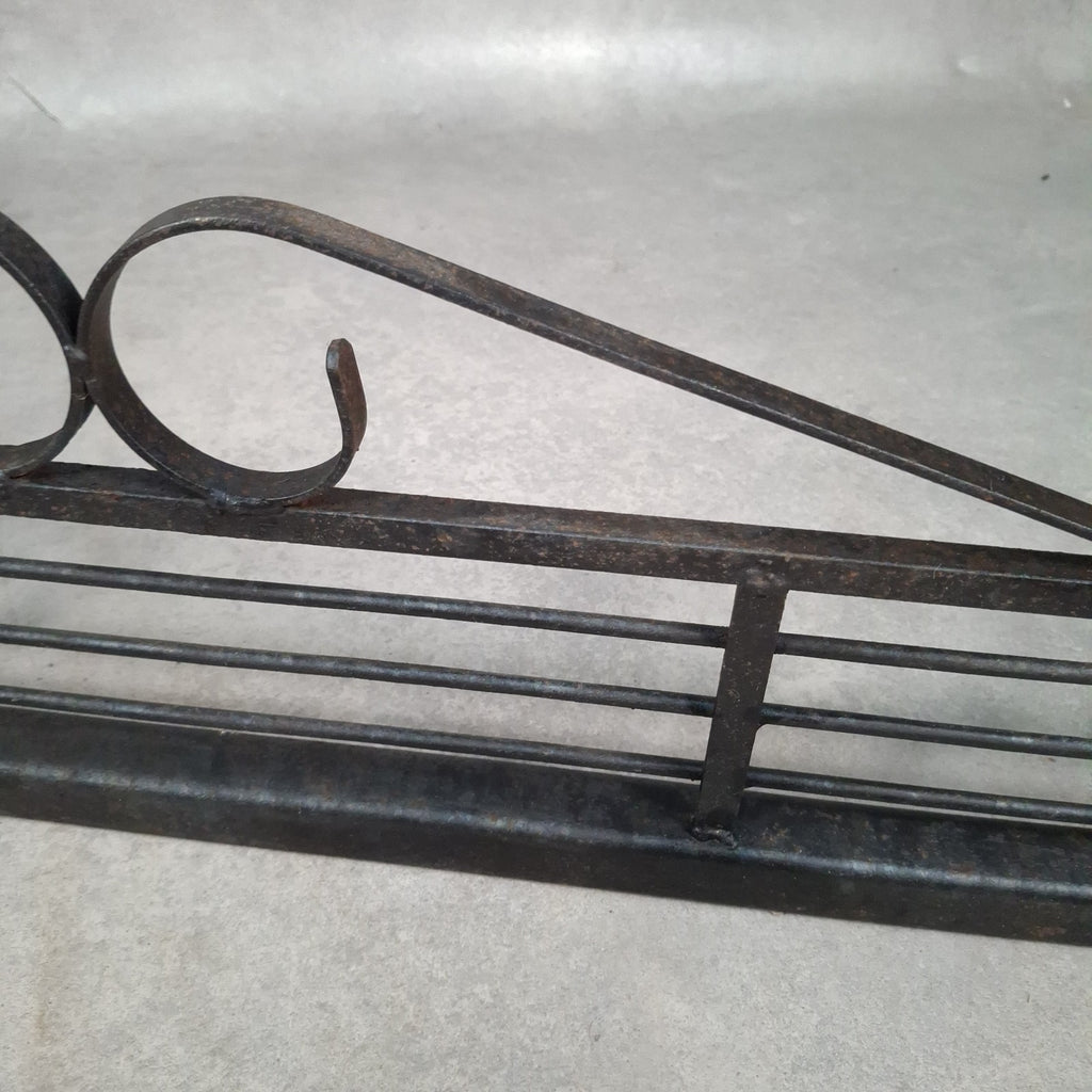 Vintage Black Metal Fireplace Fender | Hearth Kerb Guard | Wrought Iron Style | Used