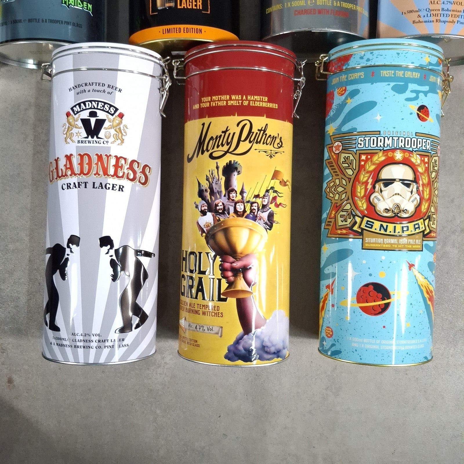 Job Lot 15x Vintage Collectible Beer Promotional Tins | Robinsons, Queen, Motorhead, Trooper | Used | Empty