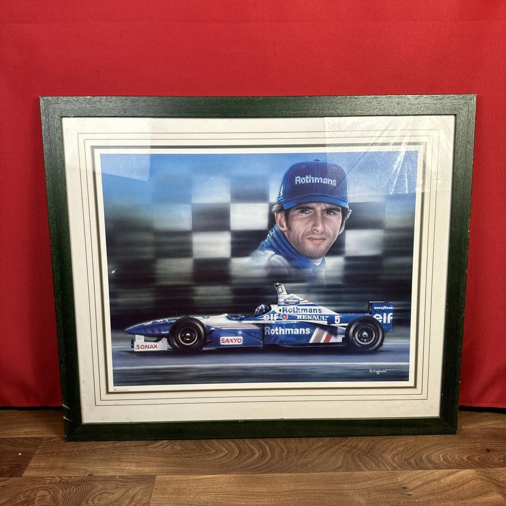 Formula 1 Print Damon Hill 1996 World Champion by Artist Stuart Coffield Framed