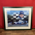 Formula 1 Print Damon Hill 1996 World Champion by Artist Stuart Coffield Framed